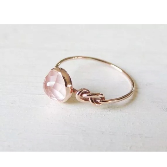 18K Rose Gold Filled Pink Moonstone Ring - Picture 2 of 2